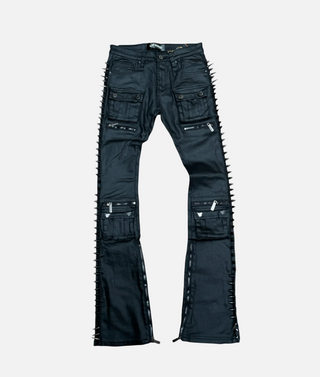 Vicious | STACKED WAXED SPIKE DENIM BLACK - VC918