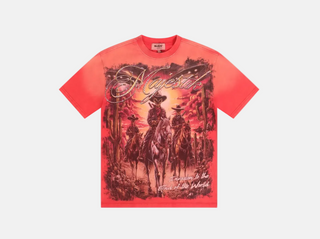 Majestik | DYED F.TERRY DTG GRAPHIC TEES(W/RHINESTONE) RED