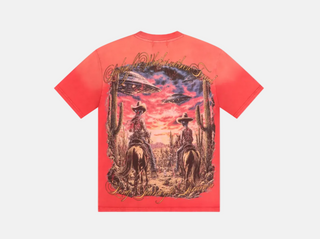 Majestik | DYED F.TERRY DTG GRAPHIC TEES(W/RHINESTONE) RED