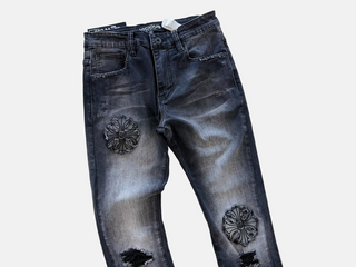 Vicious | Stacked Patch Denim - Black - VC1098