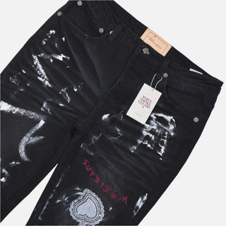 When Smoke Clears | Painted Denim | Black