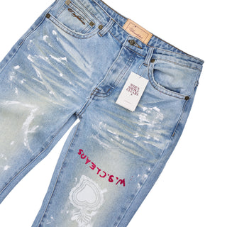 When Smoke Clears | Painted Denim | Light Blue/White