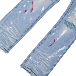 When Smoke Clears | Painted Denim | Light Blue/White