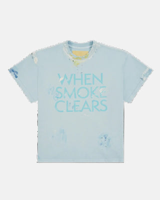 When Smoke Clears | Painted Thrashed Tee (BLUE)
