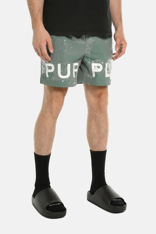 Purple Brand | P504-PLSS226- All Round Shorts Green