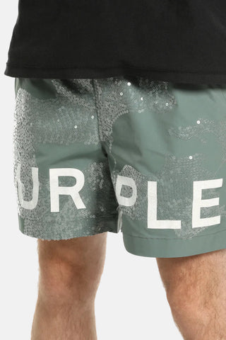 Purple Brand | P504-PLSS226- All Round Shorts Green