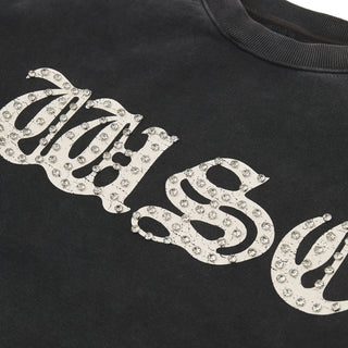 When Smoke Clears | WSC Rhinestone Sweatshirt | Black/White